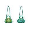 STUDIO NOOS MACRAME Mini Hand Bag Síťka Green & vnitřní taška Blue Yellow