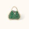 STUDIO NOOS MACRAME Mini Hand Bag Síťka Natural & vnitřní taška Purple Green