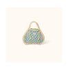 STUDIO NOOS MACRAME Mini Hand Bag Síťka Natural & vnitřní taška Blue Yellow