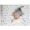 SLEEPEE Dětské čepice sada dvou kusů 0 - 2 měsíce Pastelově šedá/Šedé tečky