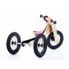 TRYBIKE Dřevěné odrážedlo/tříkolka 4v1 Růžová