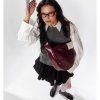 STUDIO NOOS Leather Cross Body Bag Burgundy