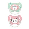 CANPOL BABIES Set anatomických silikonových dudlíků Exotic Animals 6-18m růžová