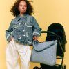 STUDIO NOOS Denim Přebalovací taška Diaper Bag Light Blue Hearts