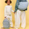 STUDIO NOOS Dětský batoh Midi Denim Light Blue Hearts