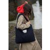 STUDIO NOOS Flannel Chalkstripe Diaper Bag Dark Blue