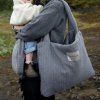 STUDIO NOOS Flannel Chalkstripe Mom Bag Light Grey