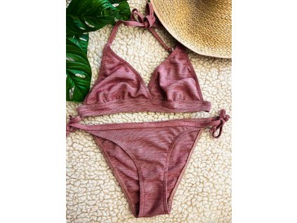 červené přírodní merino plavky bikiny velká prsa zavazovací