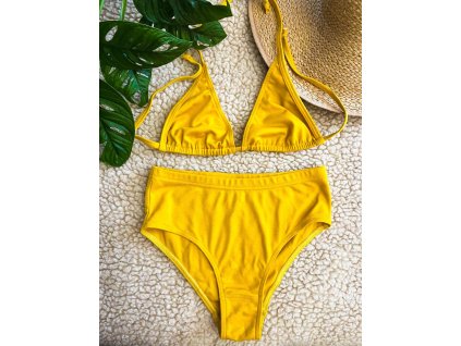 žluté plavky přírodní merino vysoký pas