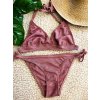 červené přírodní merino plavky bikiny velká prsa zavazovací