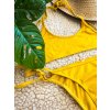 žluté plavky kalhotky braletka přírodní klasický střih na zavazování