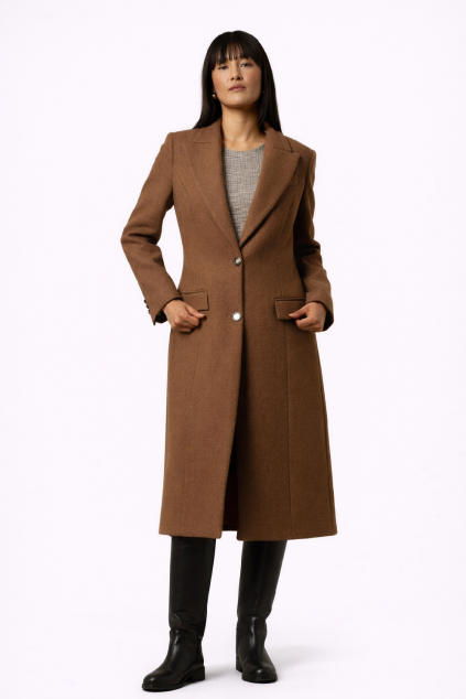 Žena v hnědém kabátu
