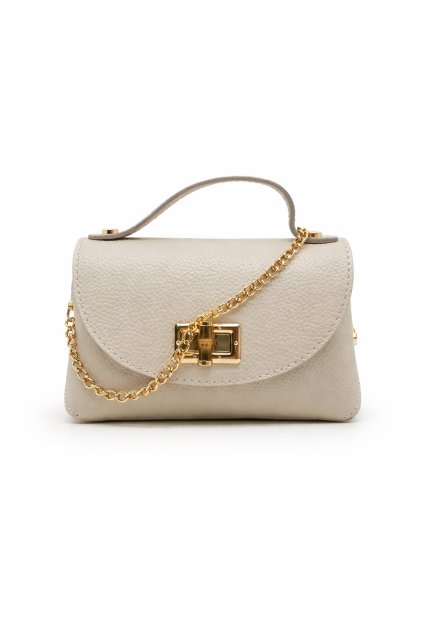 Dámská elegantní kožená kabelka béžová