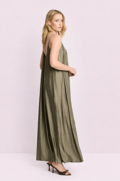 Kocca Dámské letní viskózové šaty khaki