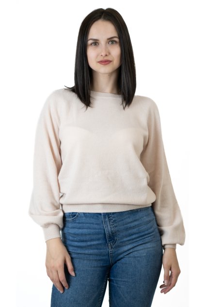 Kocca Dámský společenský svetr s kašmírem a balónovými rukávy