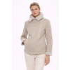 Elegant in beige shearling jacket