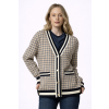 Móda v houndstooth kardiganu