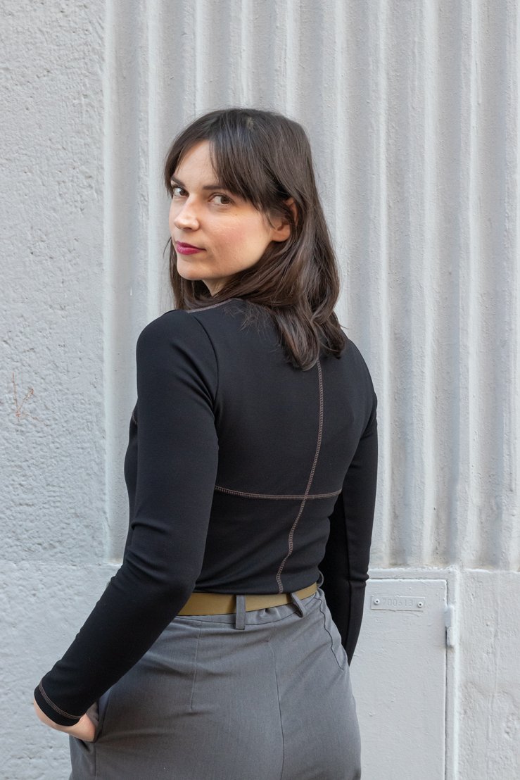 ELSA top s dlouhým rukávem - Černý