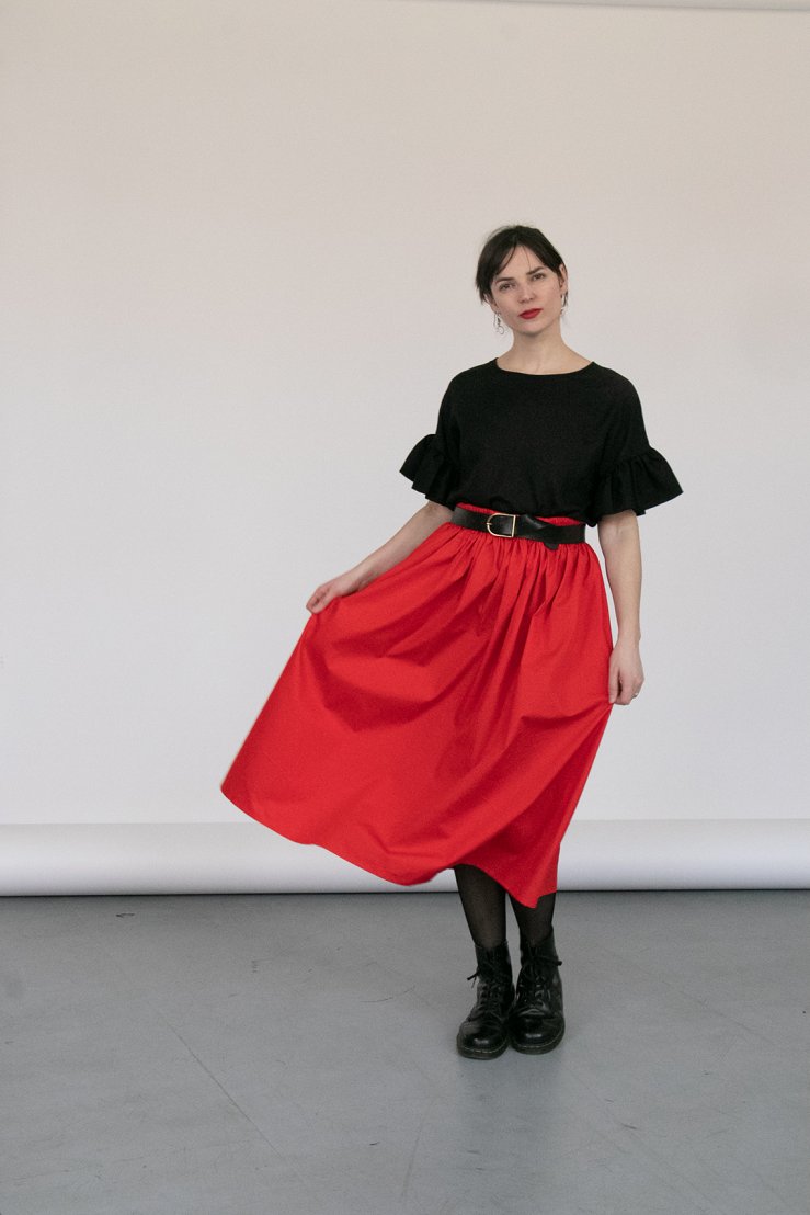 LOLA bavlněná sukně - Červená