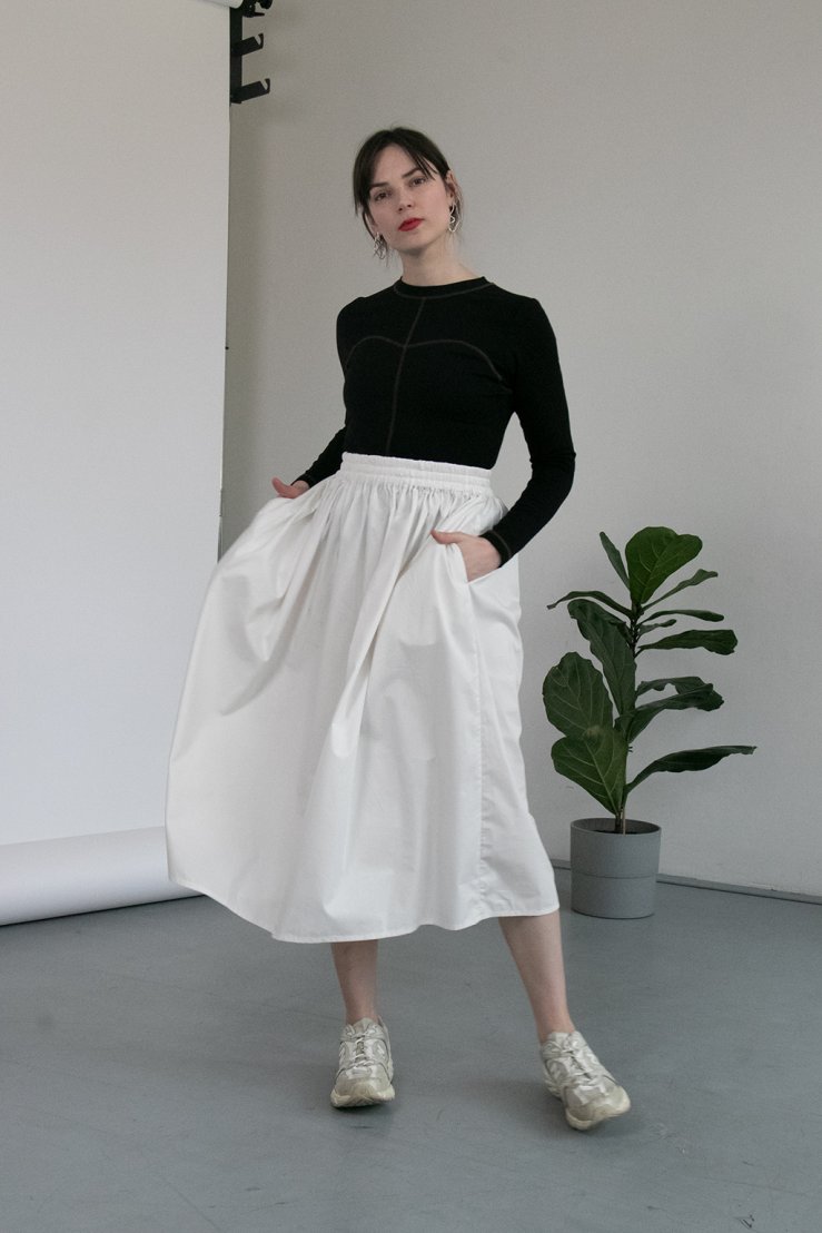 LOLA bavlněná sukně - Krémová