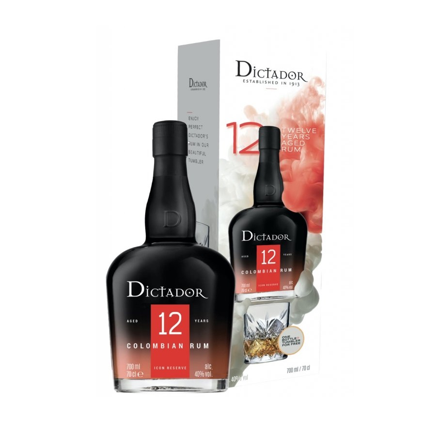 Dictador 12 y.o. 0,7 l (dárkové balení 1 sklenice)