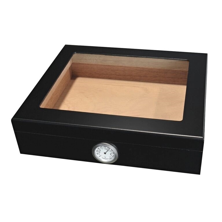Humidor 25D prosklený černý