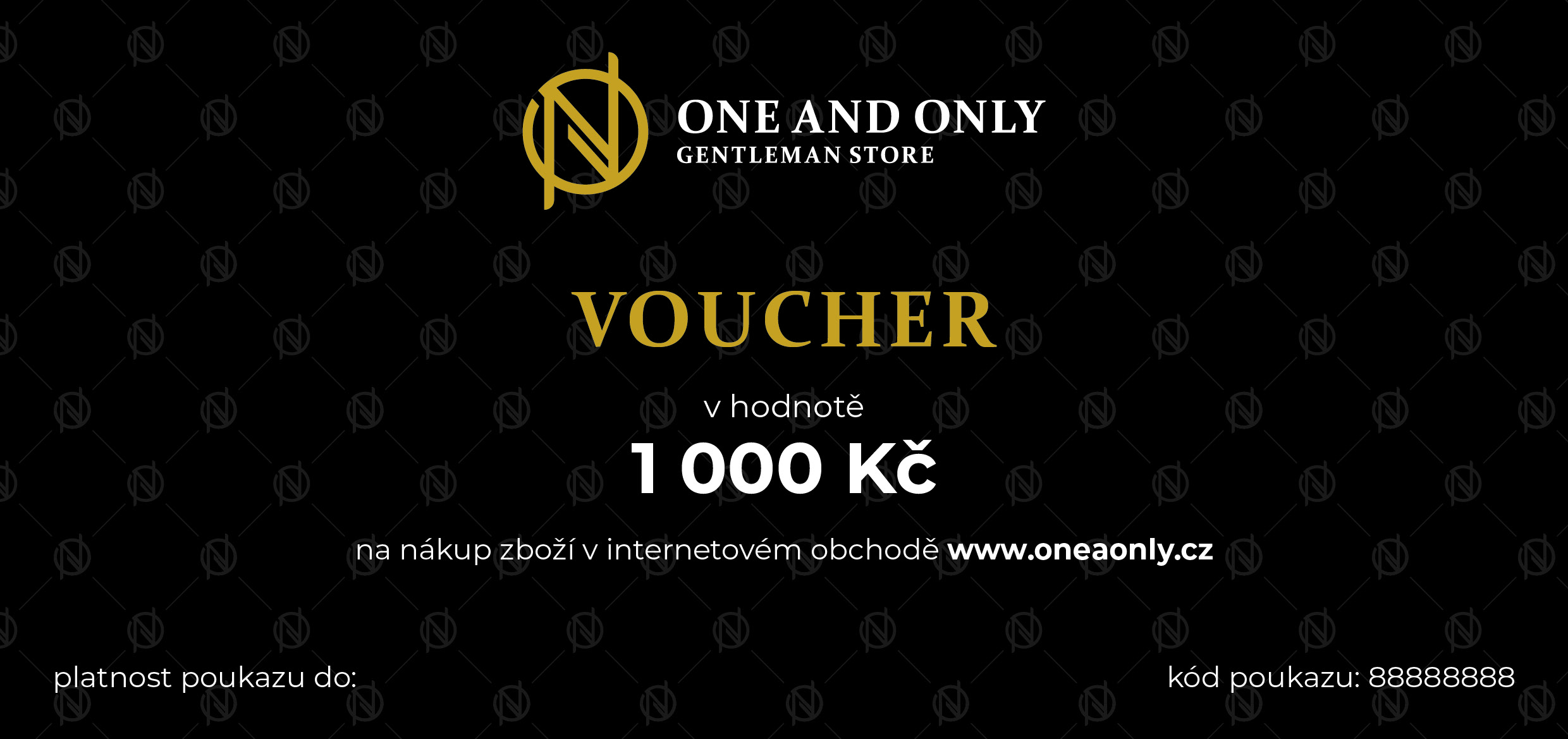 One & Only voucher Dárkový poukaz na nákup v hodnotě 1000 Kč