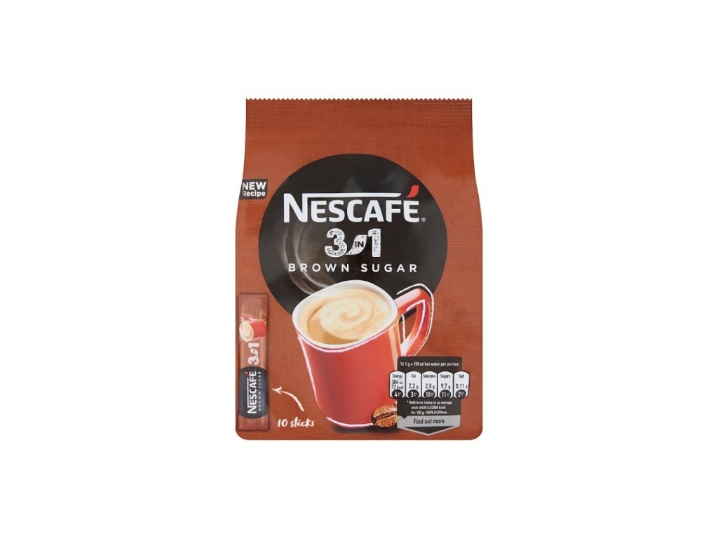Nescafé 3in1 Brown Sugar instantná káva 10 x 16,5 g