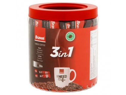 Bravos 3v1 instantná káva špecialita 50 ks 850 g
