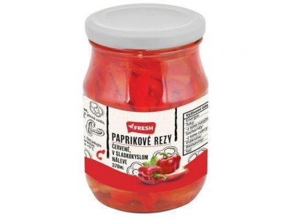 Fresh paprika červená kápia rezy 370ml/pp 170g