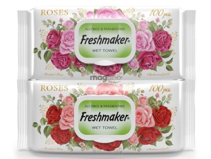 Freshmaker Vlhčené Obrúsky Rose Uzatvárateľné s Klipom 100ks