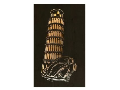 led obraz vw beetle pri sikmej vezi 80x50cm