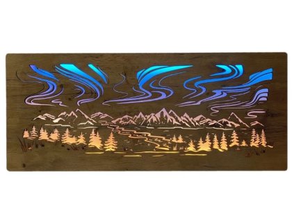 led obraz zapad slnka polarna ziara obloha na stenu 120x50cm