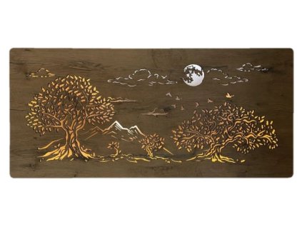 led obraz styri duby a mesiac na stenu 130x60cm