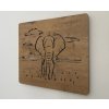 dreveny obraz led slon 65x55cm 3
