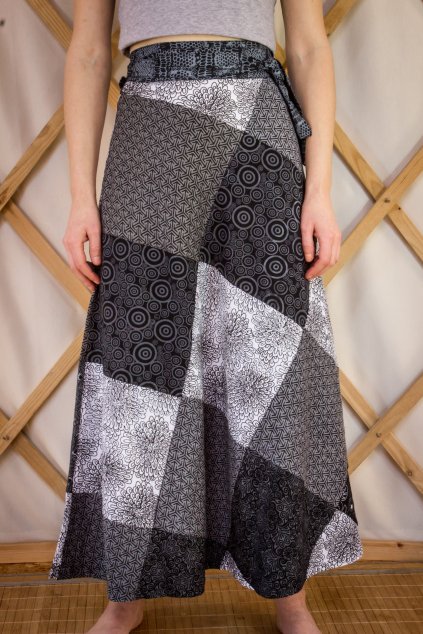 Zavinovací Sukně Patch - černobílá