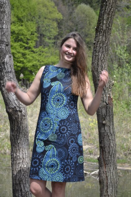 Bliss dress - blue and green