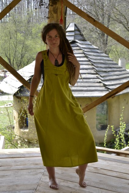 Šaty Dlouhé Plain - Limetka