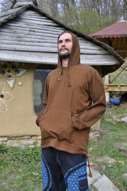 Košile Hoodie - hnědá