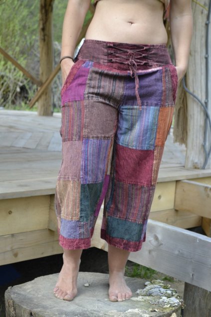 Kalhoty 3/4 Patch -  fialové