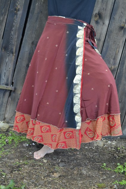 Zavinovací Sukně Silk Devi - červená