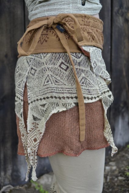 Sukně Juta Short - okrová s béžovou