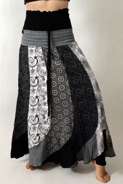 Long Rainbow skirt - black and white