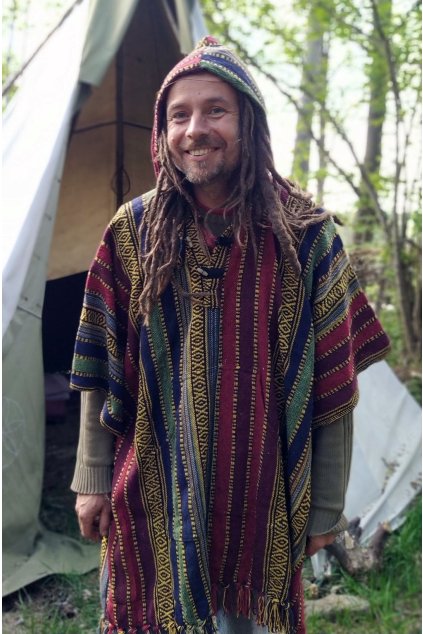 Pončo Guru - obdélník - rasta