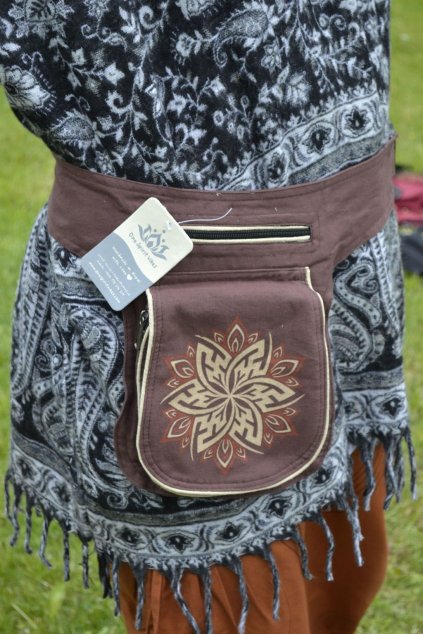 Keltik pocket belt - brown and  hemp