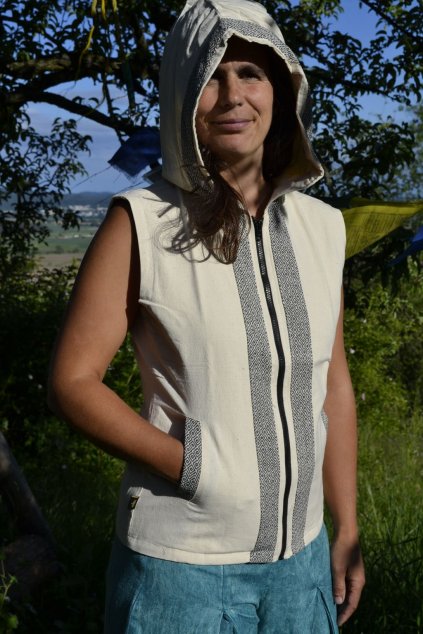 Vesta Hoodie Plain - bílá přírodní