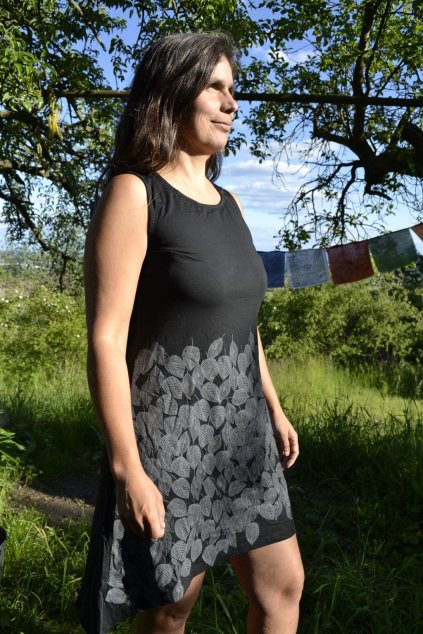Little Leaves dress from organic cotton - black