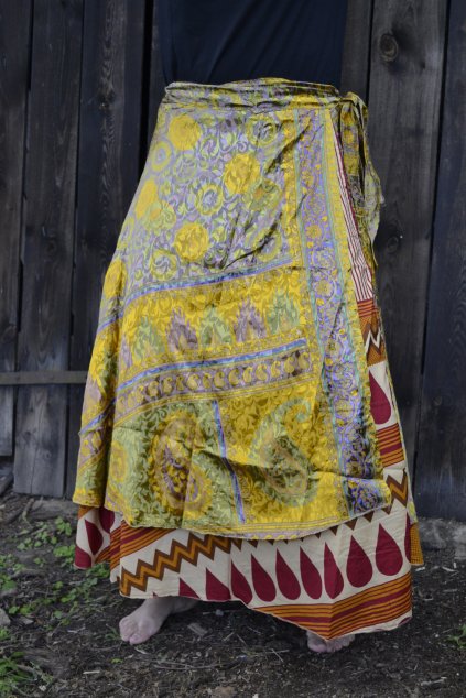 Zavinovací Sukně Silk Devi - žlutá
