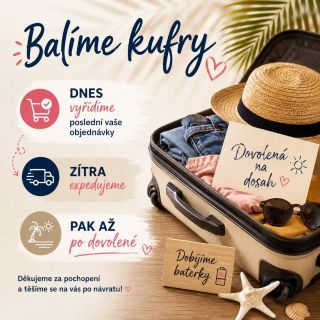 🧳 Balíme kufry... ale ještě předtím. ☀️ Chystáte se udělat objednávku? Máme pro vás důležitou informaci. 💚 Dnes (17. 6.)...