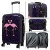 Set of 3 travel suitcases (flamingo)